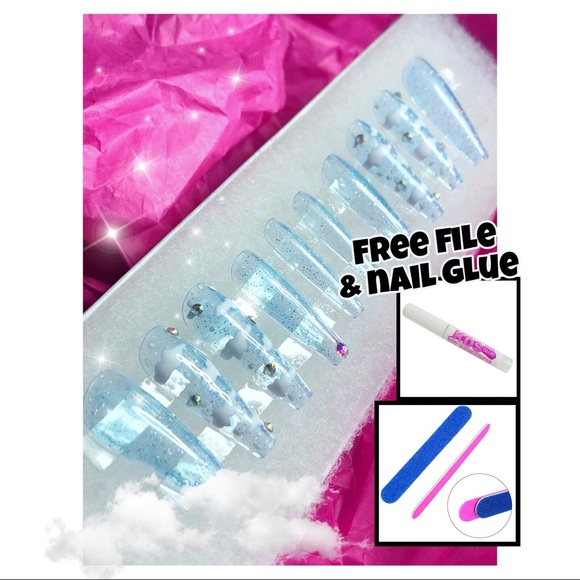 SIZE SMALL jelly press on cloud nails - Picture 2 of 3